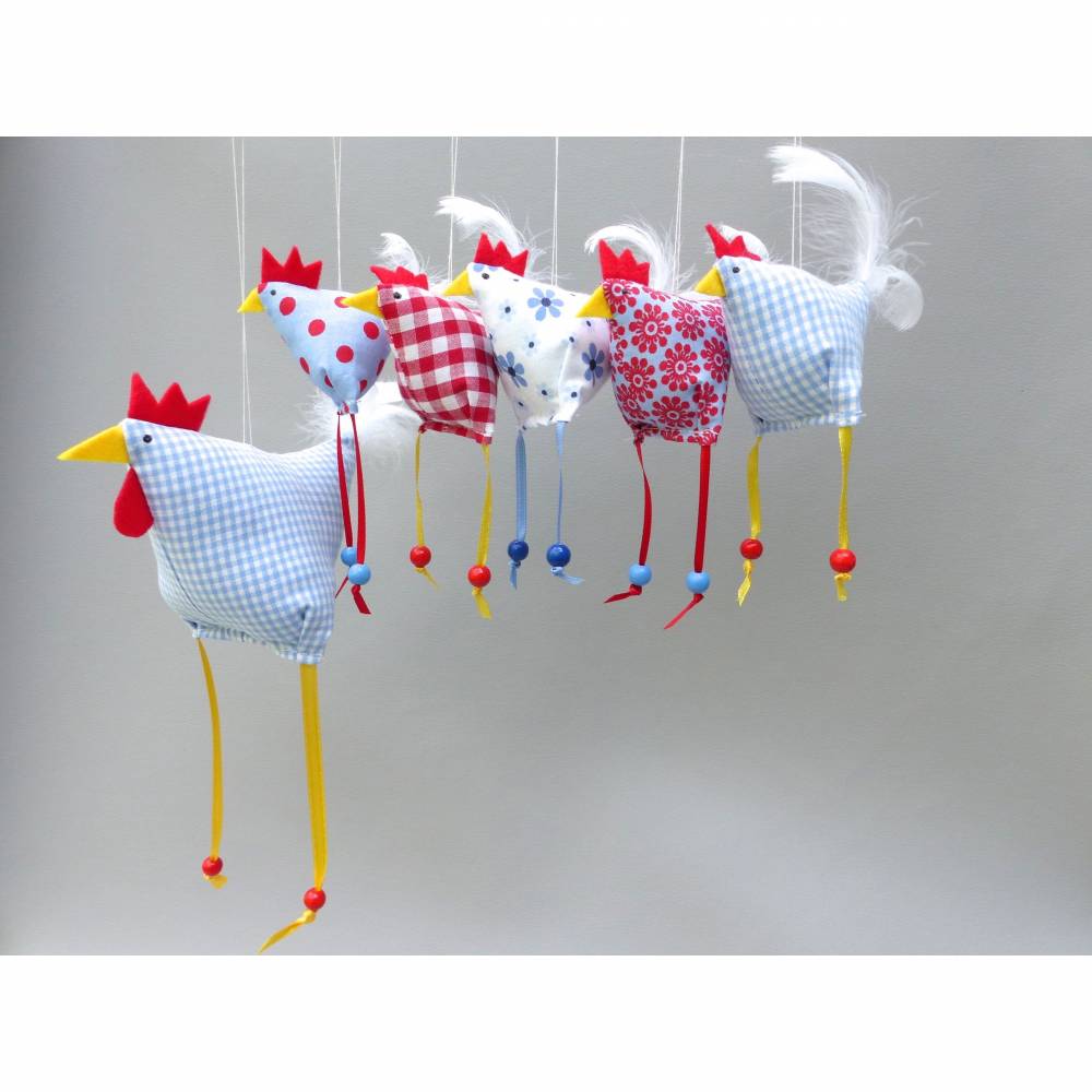 5 Hühner, 1 Hahn,  Osterdeko Bild 6