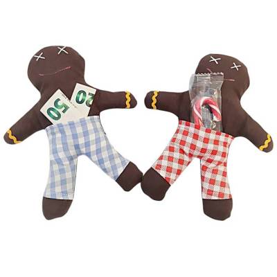 Lebkuchenmännchen mit befüllbaren Hosen in rot oder blau