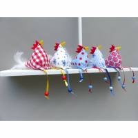 5 Hühner, Stoffhühner, Osterdeko