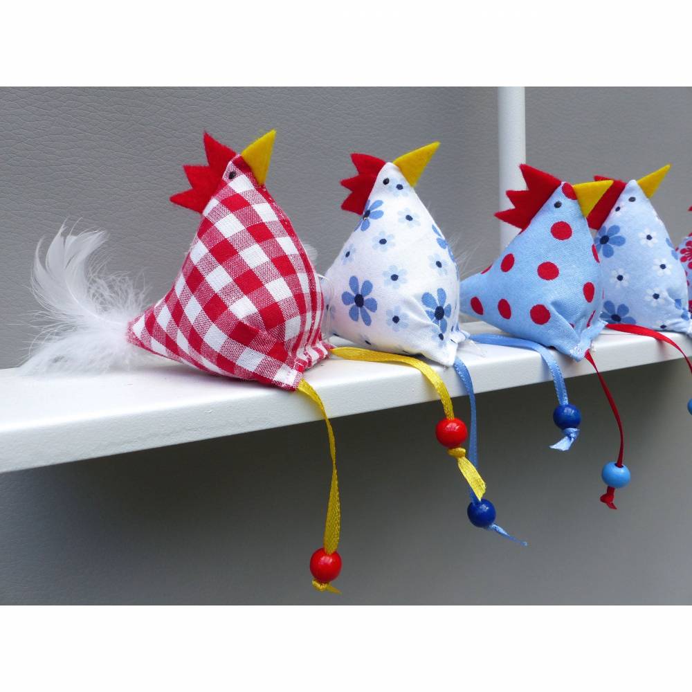 5 Hühner, Stoffhühner, Osterdeko Bild 2