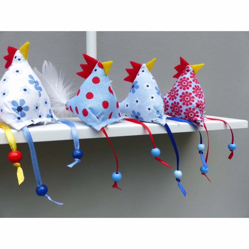 5 Hühner, Stoffhühner, Osterdeko Bild 3