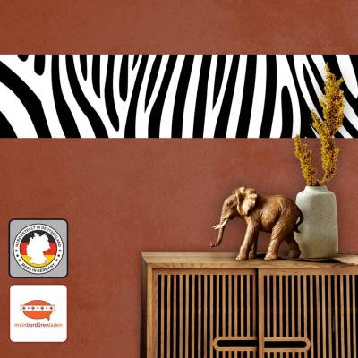 Vlies Bordüre: Zebrastreifen - weiß farbig - 13 cm Höhe