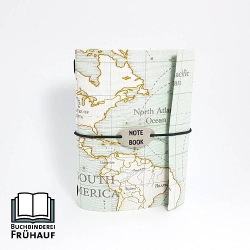 Reisetagebuch Bullet Journal Weltkarte DIN A6 inkl. 3 Hefte auswechselbar