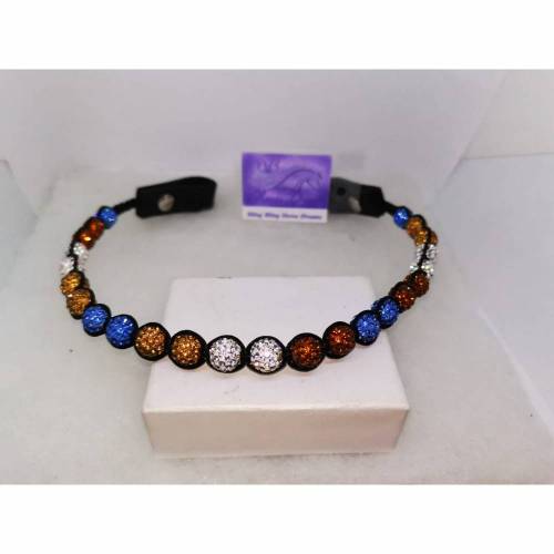 Stirnriemen - Shamballa (auf Draht) "Blue Royal"