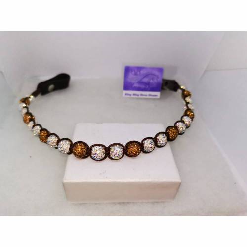 Stirnriemen - Shamballa (auf Draht) "Golden Rainbow"