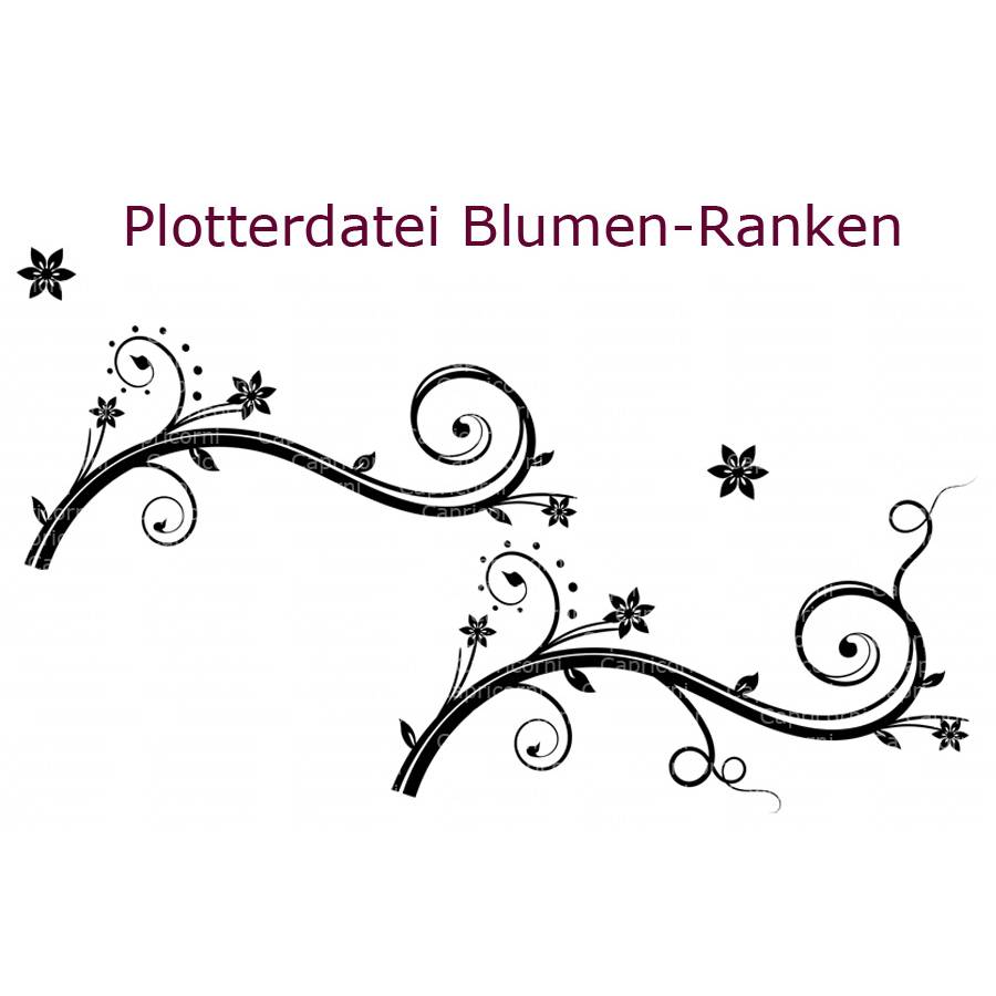 Plotterdatei Blumen Ranke Blumenranke 2 teilig plus Zusatz Blüten Blütenranke