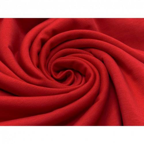 Sweat Baumwoll - Sweat Shirt Stretch angeraut uni einfarbig rot Oeko-Tex Standard 100 ( 1m/13,-€)