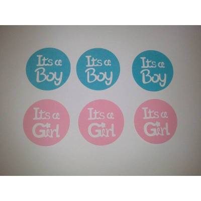 Buttons - Its a Girl - Its a Boy - Rosa/Hellblau