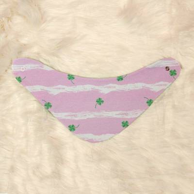 Tuch Babytuch Halstuch Dreieckstuch Wendehalstuch Sabberlatz Kleeblätter "Lucky" in rosa-mint, handmade Geschenk Geburt