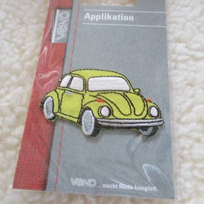 Applikationen Bügelbild Auto Oldtimer gelb, 58 x 35 mm (1 Stück/2,50 €)