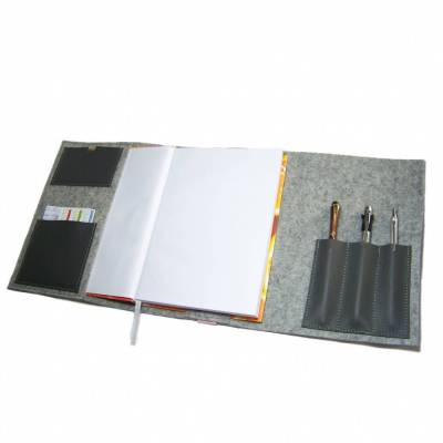 Kalender Organizer Merino Wollfilz Leder Farbwahl - Din A5 Buchkalender