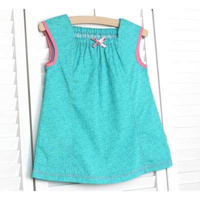 Sommertop - 110/116 Hängerchen aqua-türkis-rosa -Swirls- von olilu
