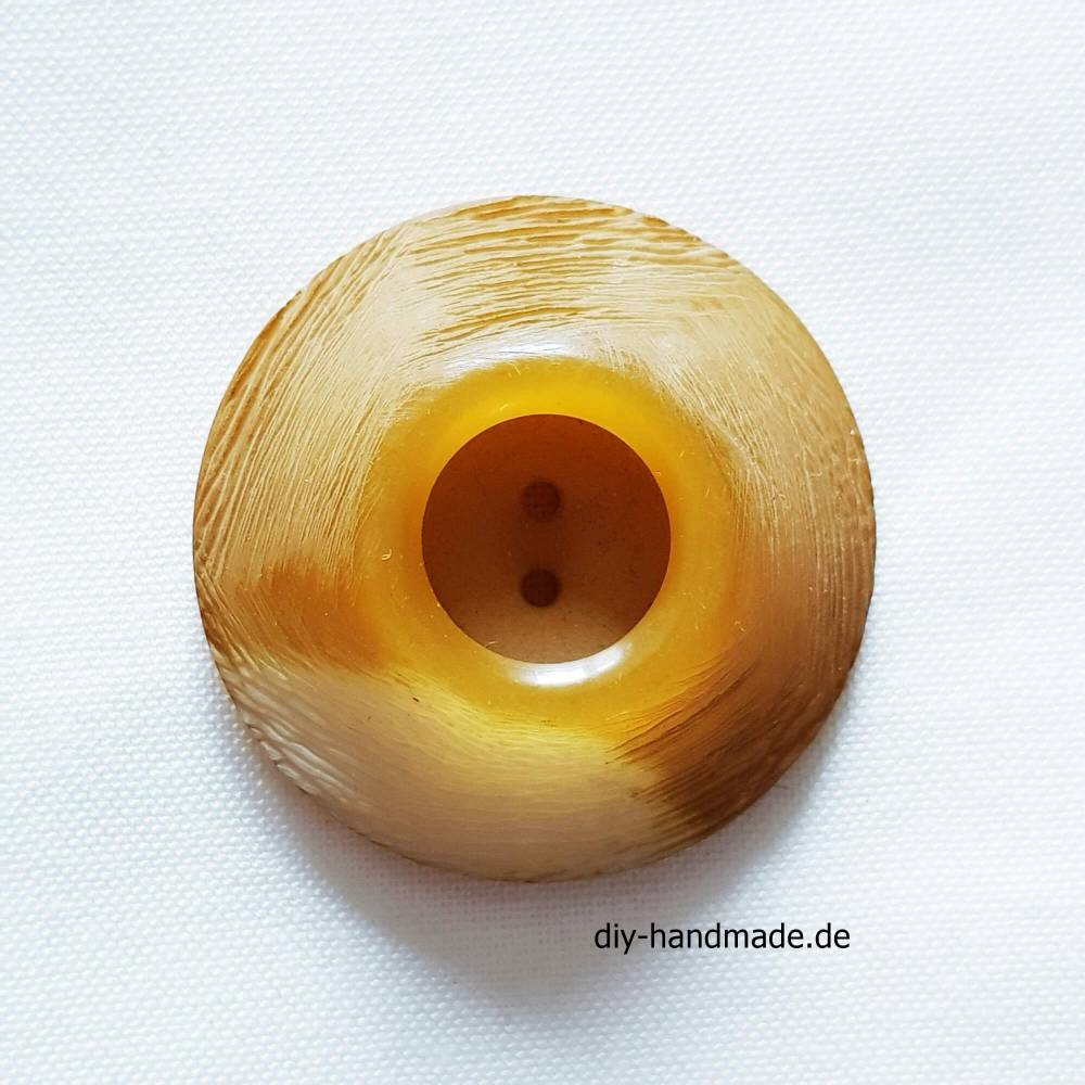 schöner Vintageknopf gebraucht, gelb-gold, 35 mm, Vintage, Knopf, Bild 2