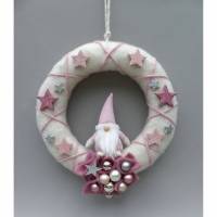 Türkranz aus Filz, Winterkranz, Deko-Kranz für den Winter, Adventskranz mit Wichtel