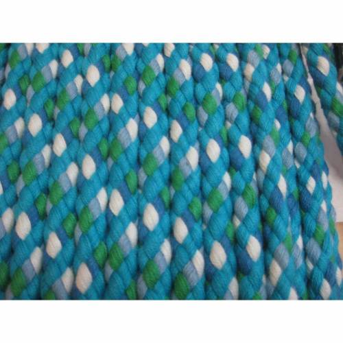 Kordel, Flechtkordel,Hoodiekordel, 8mm, blau türkis Töne,100% Baumwolle (1m/2,50  €)