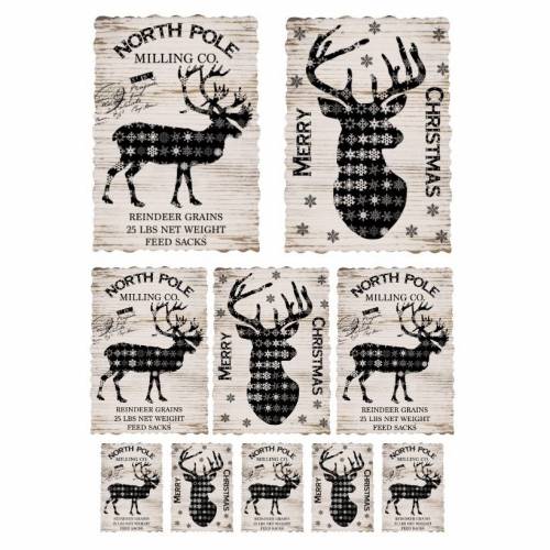 Stanzteile- Kartenaufleger - Scrapbooking- Weihnachten - Hirsch - Rentier - 40028