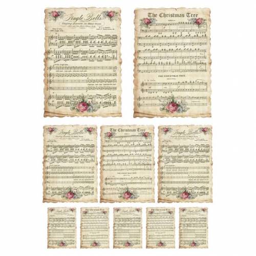 Stanzteile- Kartenaufleger - Scrapbooking- Weihnachten - Noten - Notenblatt - Weihnachtslied - 40027