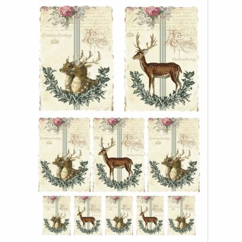 Stanzteile- Kartenaufleger - Scrapbooking- Weihnachten - Hirsch - Reh - 40026