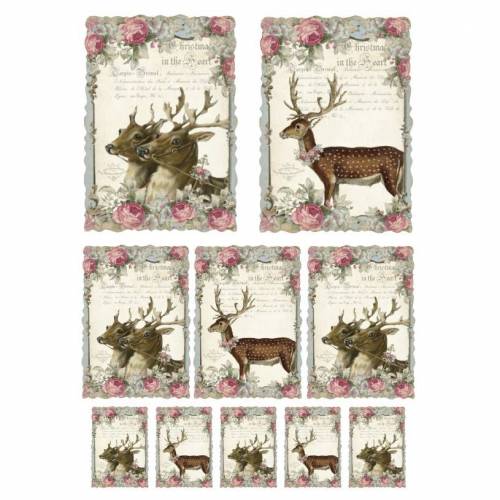 Stanzteile- Kartenaufleger - Scrapbooking- Weihnachten - Hirsch - Reh - 40024