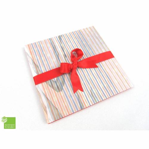 Leporello, Faltbuch, Fotoalbum, quadratisch, rot, schwarz innen, 10 Flächen, 16 x 16 cm
