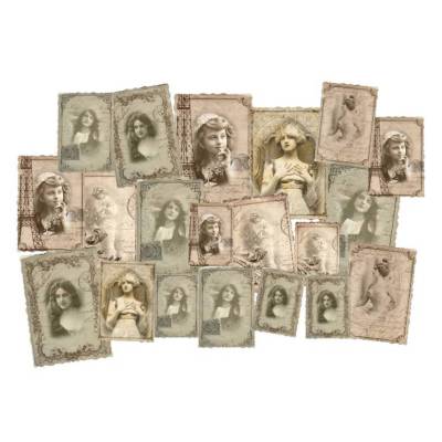 Stanzteile- Kartenaufleger - Scrapbooking- Vintage - Shabby - Nostalgie - Foto - 40009