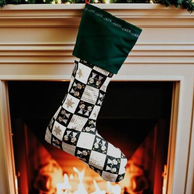 Nikolausstiefel, Kaminsocke, befüllbarer Nikolaus Stiefel zum Aufhängen
