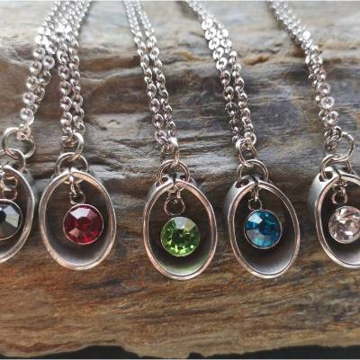 Minimalistische Kette, Edelstahl, Damenkette, Halskette, Strass, Kettenlänge und Farbe wählbar