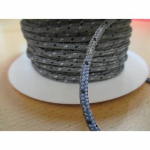 Reflexkordel mit reflektierenden Band,grau 3mm (1m/2,50  €)
