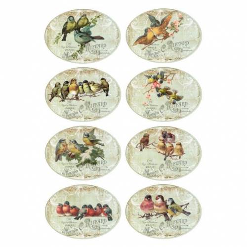 Aufkleber - Etiketten - Papier - Folie - Vögel - Vintage - Shabby - 1183