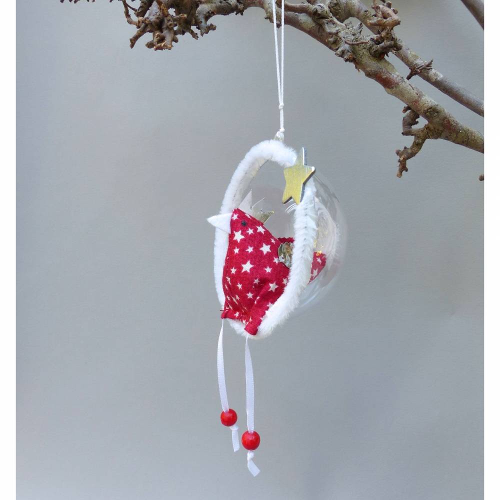 Christbaumschmuck-Huhn *Chilling Christmas-Chicken* Weihnachtsdeko, Stoffhuhn für Weihnachten, andere Weihnachtskugel Bild 3