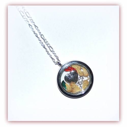 Floating Medaillon mit Kette und Einleger Herz Family & Infinity