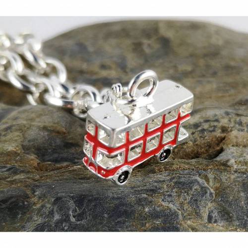 Anhänger, Charm, Bettelarmband, Bus, England, Doppeldecker