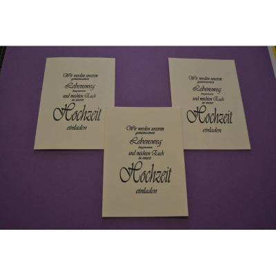 Einladungskarten-Set zur Hochzeit mit Umschlag