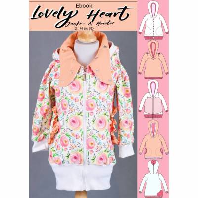 Lovely Heart Jacke und Hoodie Gr. 74 bis 152