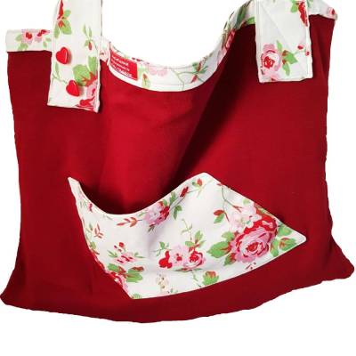 Wendetasche aus Stoff – Nachhaltige Einkaufstasche, Tragetasche, Unikat, b47 x h33 cm, Upcycling, Geschenkidee