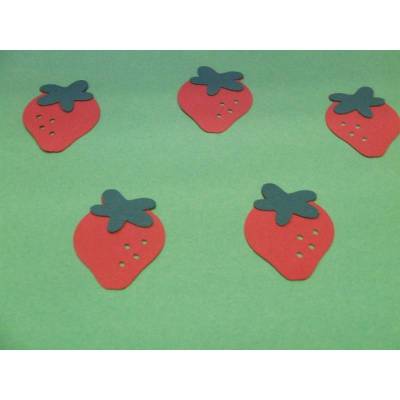 Erdbeeren - Stanzteile - Scrapbooking