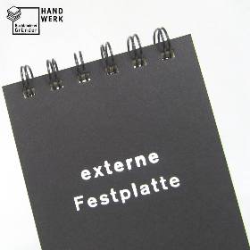 Notizblock, externe Festplatte, schwarz weiß, Spiralblock