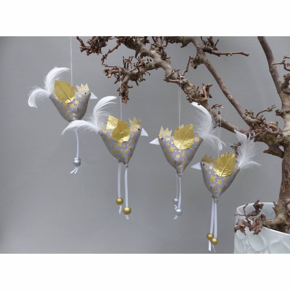 2 Christbaumschmuck-Hühner *crazy Christmas-Chicken*  Weihnachtsdeko, Stoffhühner für Weihnachten Bild 1