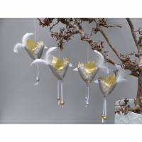 2 Christbaumschmuck-Hühner *crazy Christmas-Chicken*  Weihnachtsdeko, Stoffhühner für Weihnachten