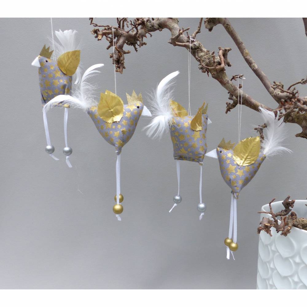 2 Christbaumschmuck-Hühner *crazy Christmas-Chicken*  Weihnachtsdeko, Stoffhühner für Weihnachten Bild 4