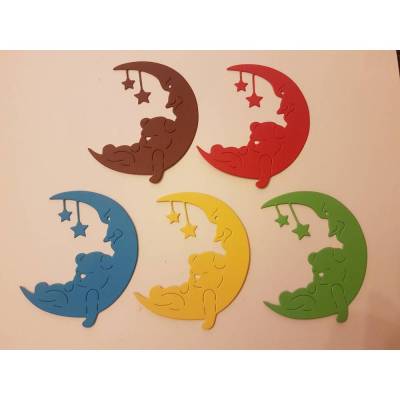 Bär auf einem Mond - Stanzteile - Scrapbooking