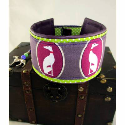 Windhundhalsband "Windspiel" breites Hundehalsband Halsband Hund  mit Zugstopp oder Klickverschluss