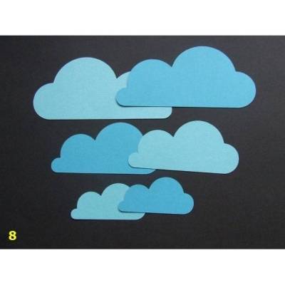 Stanzteile Wolken / Papierwolken blau / Scrapbooking Wolken / blaue Bastelwolken / Wolken Deko DIY