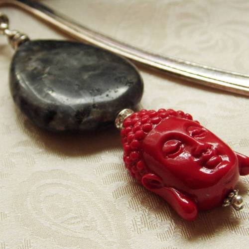 Buddha  Lesezeichen mit großem Edelstein Buchzeichen Buddhismus Yoga