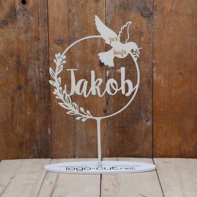 Holz Cake Topper Taufe V8