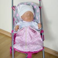 Fuß-Sack Früchchen, Puppe-Fuß-Sack mit Tupfen,Winter-Fußsack Puppen-Sportwagen, Puppenfußsack, Frühchen-Schlafsack, rot