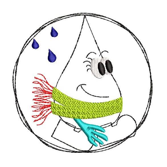 Stickdatei Regentropfen doodle verschiedene Größen Bild 4