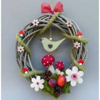 Türkranz, Herbstkranz, Deko-Kranz für den Herbst mit Fliegenpilz