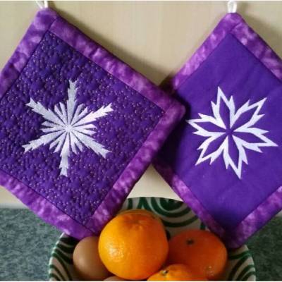 ITH Topflappen Set 32 tlg. Rahmen 18x30 Schneeflocken + Leerdatei