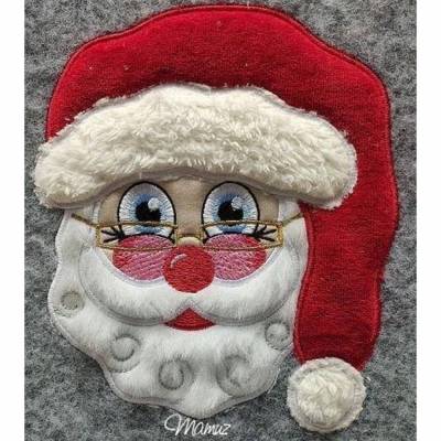 * 13 x 18, Weihnachtsmann / Santa Claus mit Brille  *    - Doodle / Stickdatei